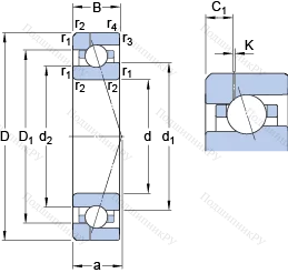 Подшипник 7019 CE/P 4AH 1