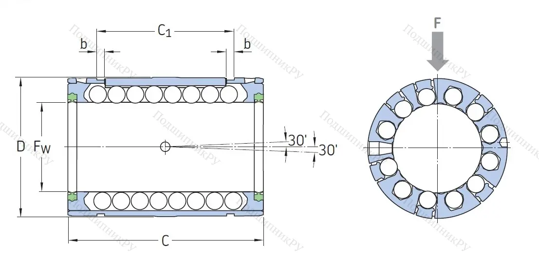 Подшипник линейный LBCD 20 D-2LS