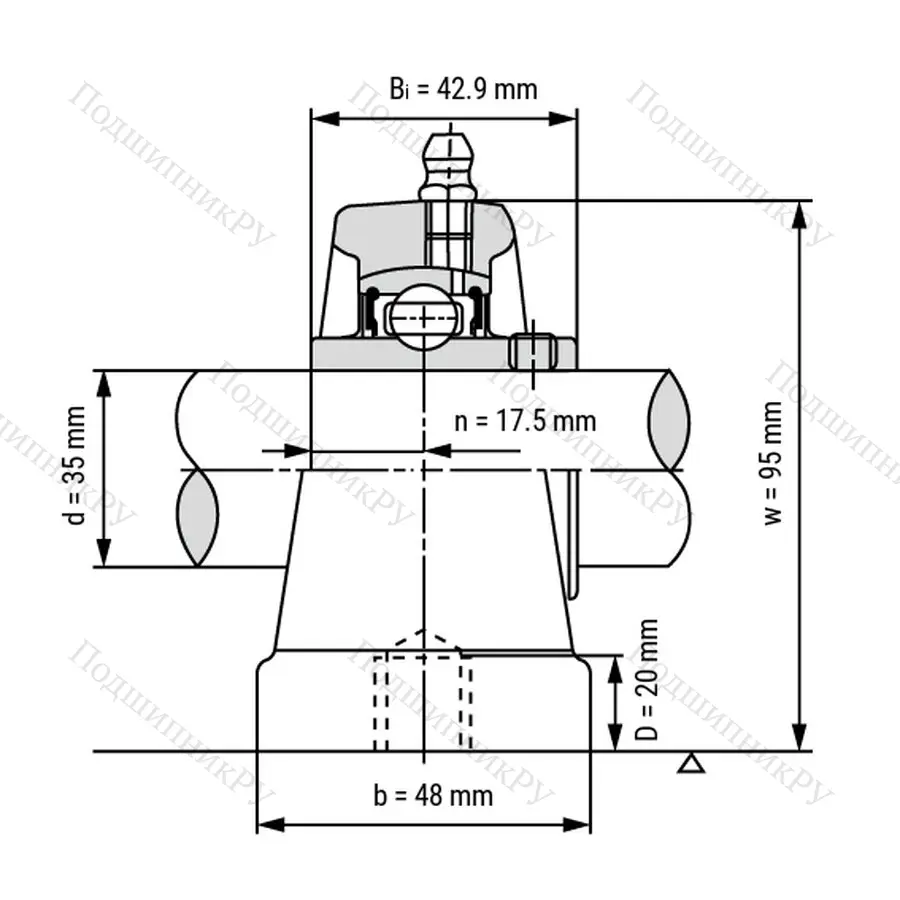 Подшипниковый узел UCPA 207 - Вал: 35 мм