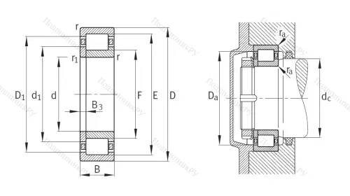 Роликовый цилиндрический подшипник NUP 2212 ETVP 2 от производителя  FAG