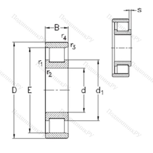 Подшипник роликовый радиальный N 326-E-M 6