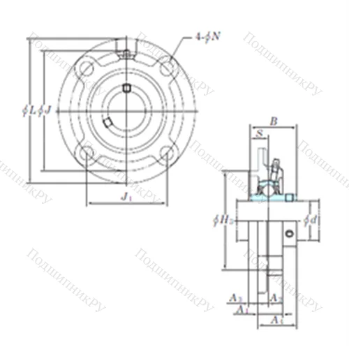 Подшипниковый узел шариковый радиальный UCFC 209-26