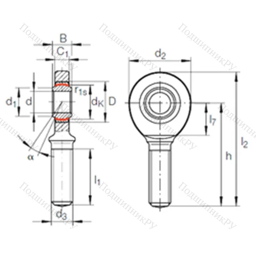 Подшипник скольжения сферический GAR 25 UK