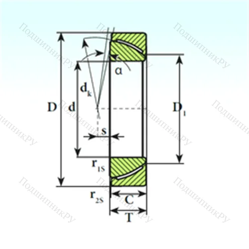 Подшипник скольжения сферический GAC 25 CP