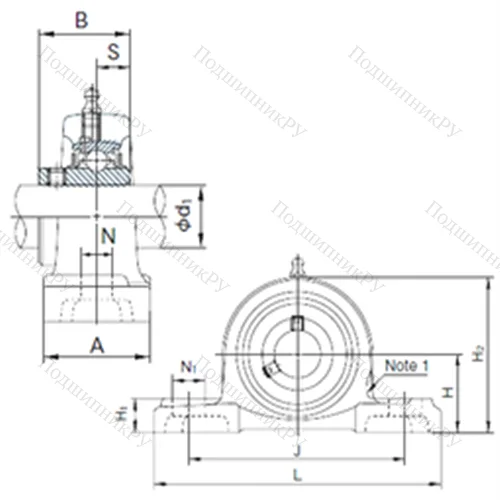 Подшипниковый узел шариковый радиальный UCPX 09