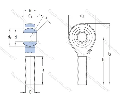 Наконечник штока с внешней реьбой SAKAC 22 M в Магнитогорске