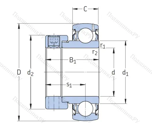 Корпусный подшипник YET 209 в Магнитогорске