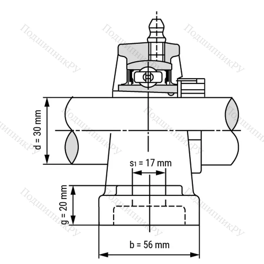 Подшипниковый узел UKP 307+H 2307 - Вал: 30 мм