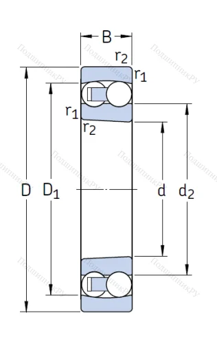 Двухрядный шариковый подшипник 2209 EKTN 9 от производителя  SKF