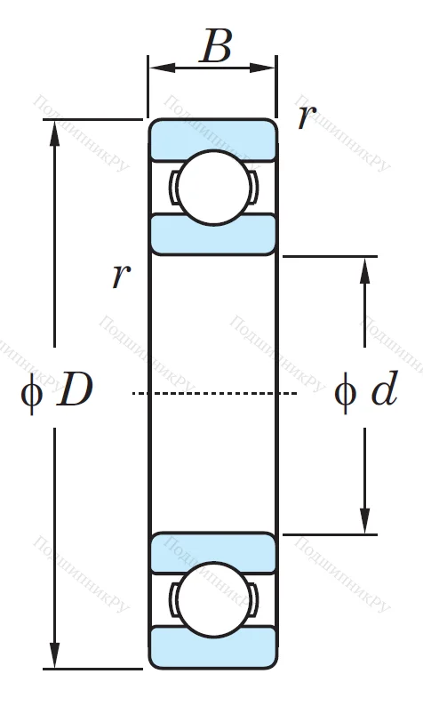 Однорядный шариковый подшипник 6220