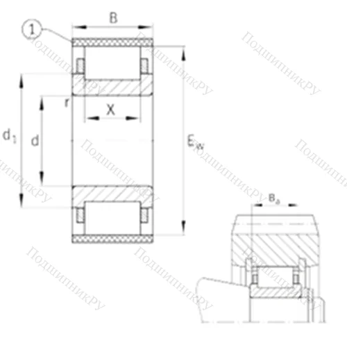 Подшипник роликовый радиальный RN 2236-E-MPBX
