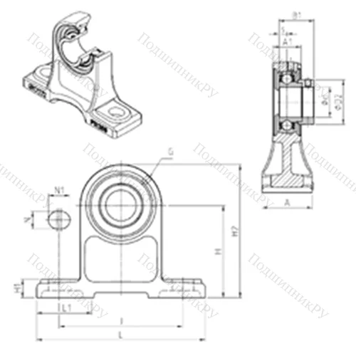 Подшипниковый узел шариковый радиальный