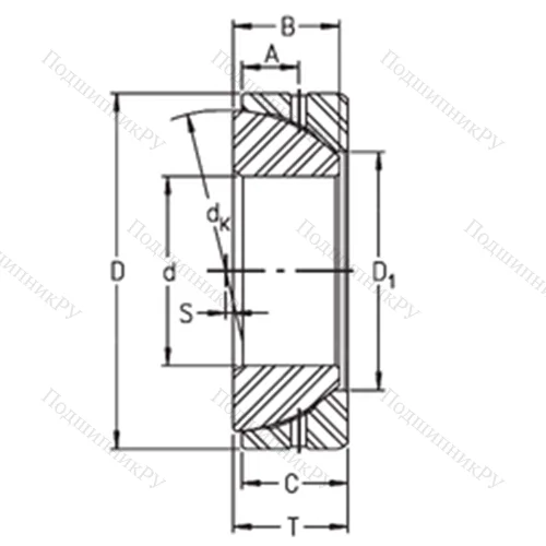Подшипник скольжения сферический GE 80SX