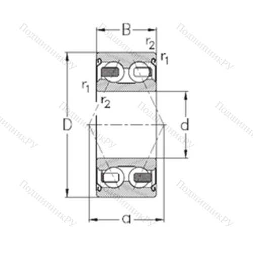 Подшипник шариковый радиально-упорный 3305-B-2Z-TV