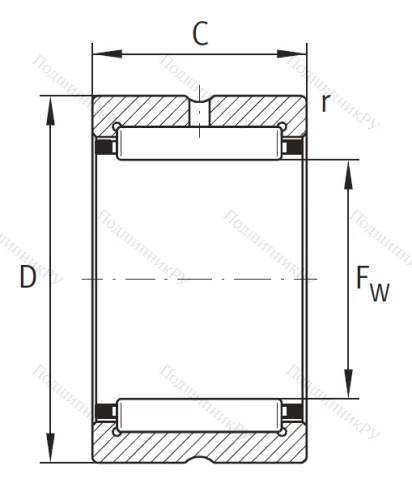 Игольчатый подшипник RNA 69/28 от производителя  INA