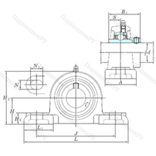 Подшипниковый узел шариковый радиальный NAPK 207-22 от производителя  KOYO