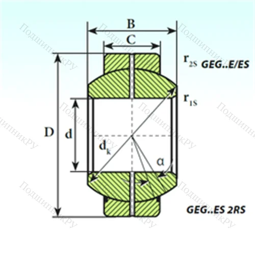 Подшипник скольжения сферический GEG 10 E