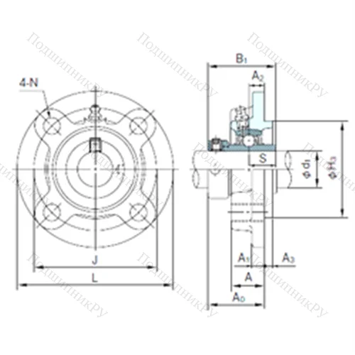 Подшипниковый узел шариковый радиальный UGFC 206