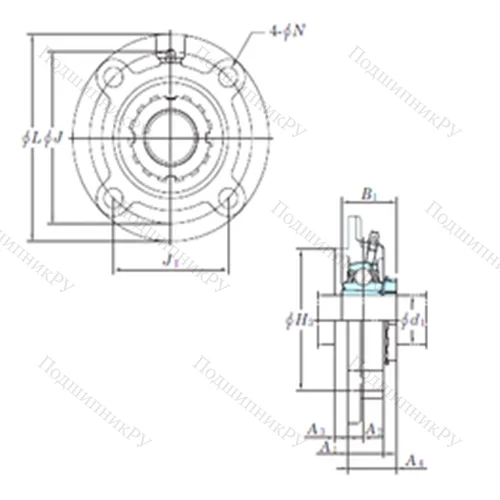 Подшипниковый узел шариковый радиальный UKFC 206