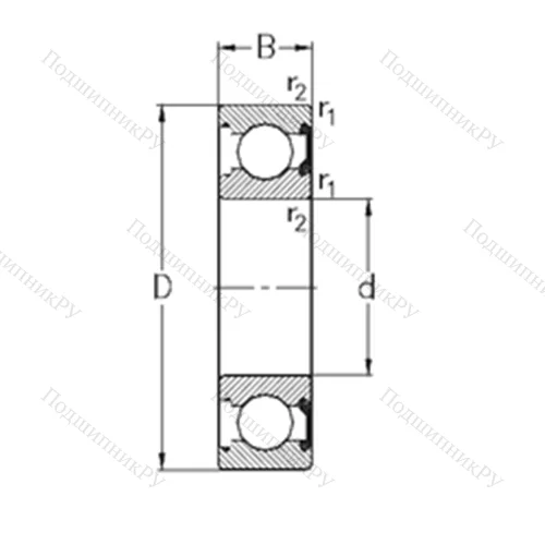 Подшипник шариковый радиальный 6317-2RSR