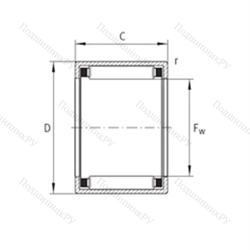 Подшипник игольчатый радиальный SCE 2–1/2–4TN