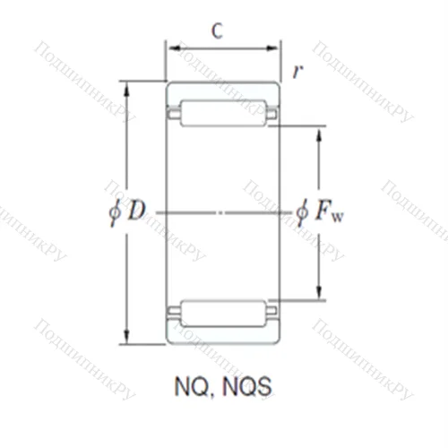 Подшипник игольчатый радиальный NQ 152512