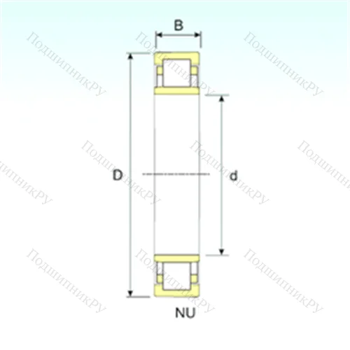 Подшипник роликовый радиальный NU 10/600 от производителя  ISB