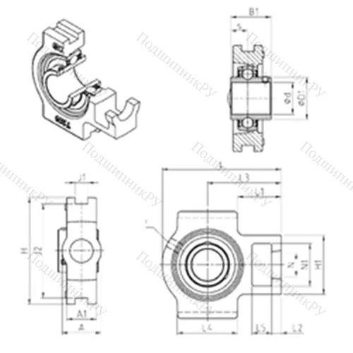 Подшипниковый узел шариковый радиальный UCT 317