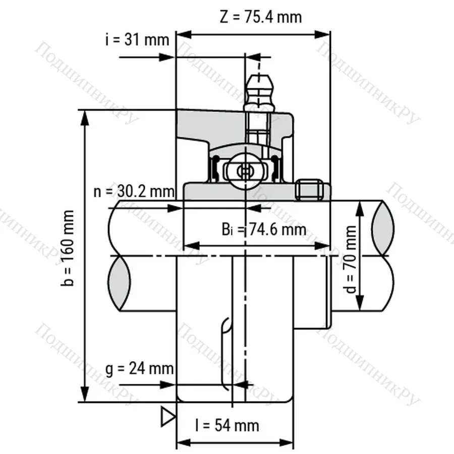 Подшипниковый узел UCFL 214 - Вал: 70 мм
