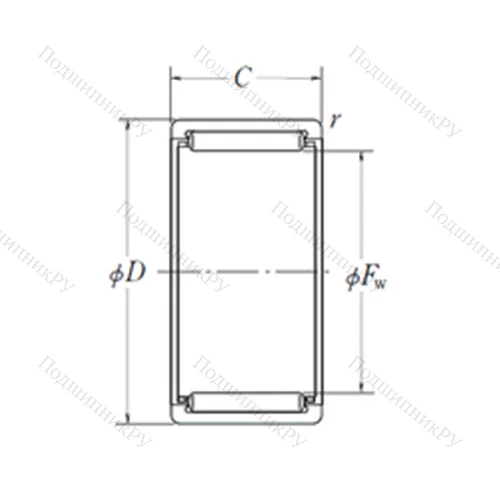 Подшипник игольчатый радиальный RLM 283730