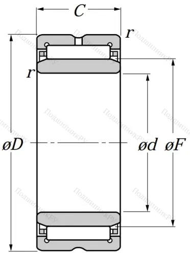 Игольчатый подшипник NA 4911 R