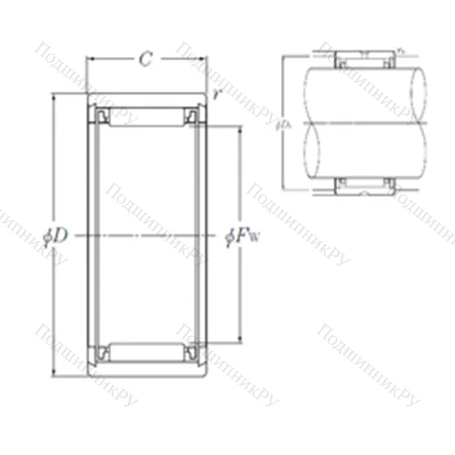 Подшипник игольчатый радиальный NK 5/12T 2