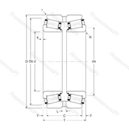 Подшипник роликовый радиально-упорный 152338X/152419XG