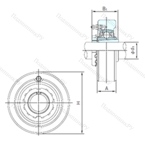 Подшипниковый узел шариковый радиальный UKCX 12+H 2312