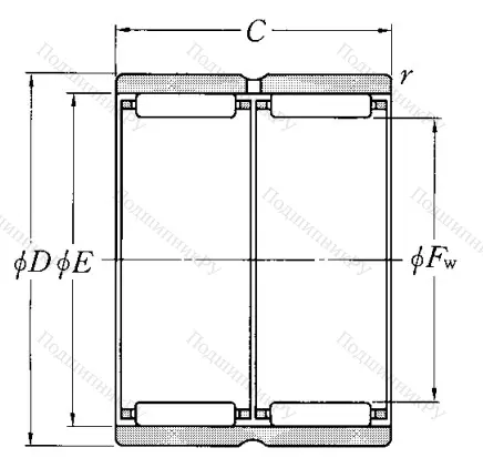 Игольчатый подшипник RNAO 60X 78X 40 ZW