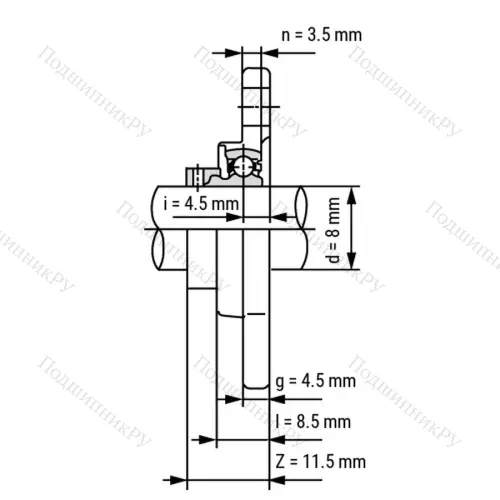 Подшипниковый узел KFL 08-ST - Вал: 8 мм от производителя  LPZ