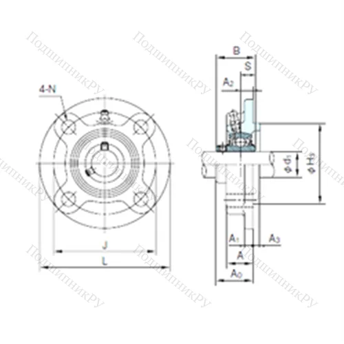 Подшипниковый узел шариковый радиальный UCFCX 11 от производителя  NACHI