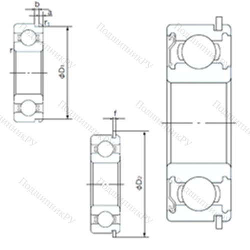 Подшипник шариковый радиальный 6015ZENR